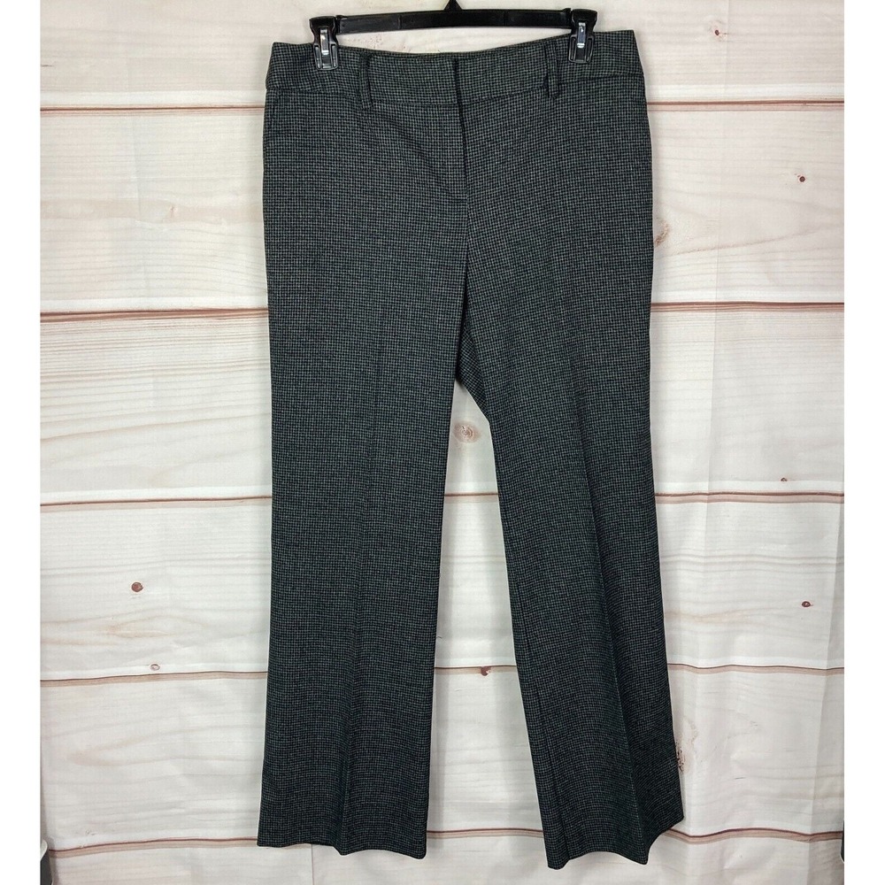 Margaret M Pants Womens 16 Gray High Rise Dress Check Print Trouser Stretch